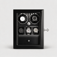 Castellan handmade wood watch winder cabinet, front view