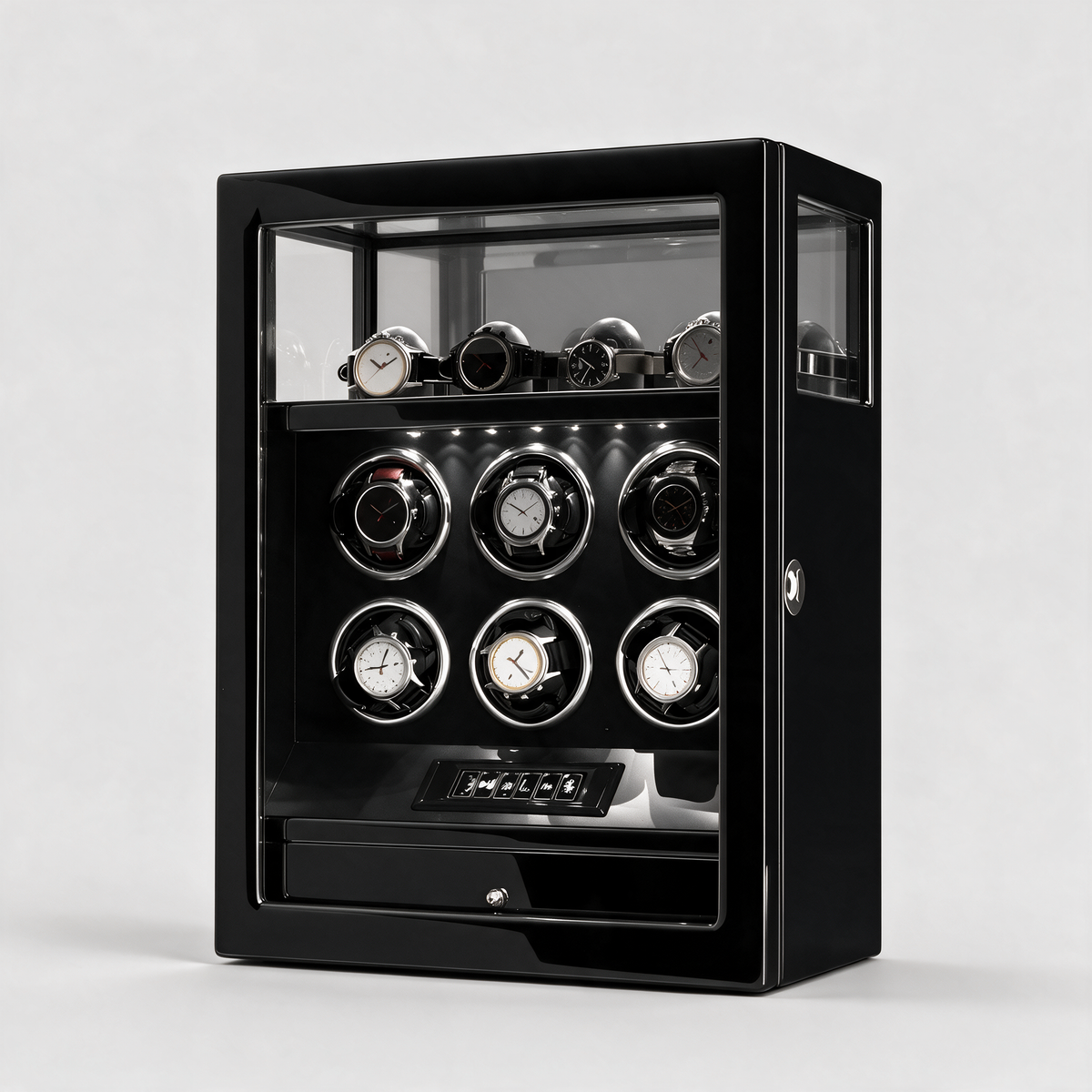Thalorn fingerprint-lock watch winder - Black